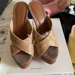 Chinese laundry woven platform mules